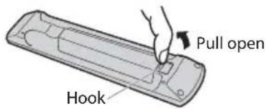 PANASONIC Viera TX-PF42S30 - Installing / removing remote's batteries - 1