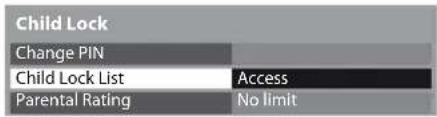 PANASONIC Viera TX-PF42S30 - Select [Child Lock List] - 1