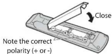 PANASONIC Viera TX-PF42S30 - Installing / removing remote's batteries - 2