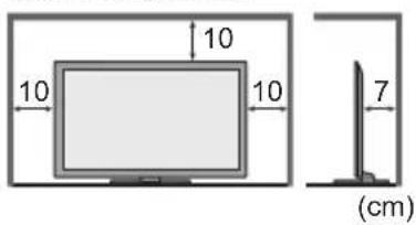 PANASONIC Viera TX-P50VT50J - Allow sufficient space around the TV for radiated heat - 1