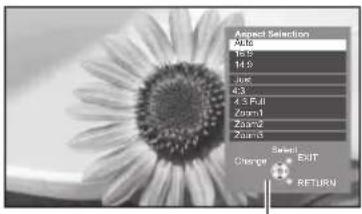 PANASONIC Viera TX-P50VT50J - Display Aspect Selection list - 2