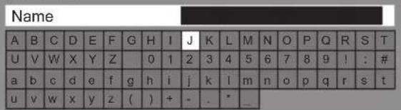 PANASONIC Viera TX-P50VT50J - Characters table for numeric buttons - 1