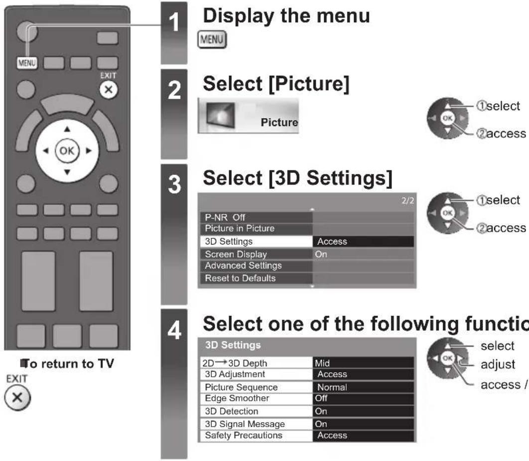 PANASONIC Viera TX-P50VT50J - 3D Settings - 1