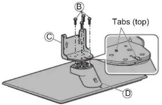 PANASONIC Viera TX-P50VT50J - Attach the bracket© to the tabs of the neck Ⓓ and fix with assembly screws Ⓢ - 1