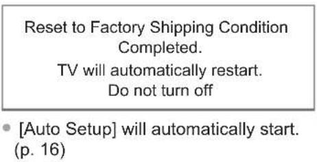 PANASONIC Viera TX-P50VT50J - Restore Settings [Shipping Condition] - 2