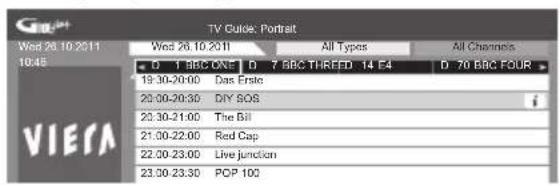 PANASONIC Viera TX-P50VT50J - View TV Guide - 3
