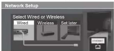 PANASONIC Viera TX-P50VT50J - Select the network type - 1