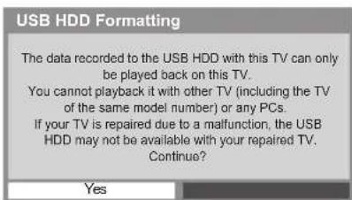 PANASONIC Viera TX-P50VT50J - Caution and confirmation of using USB HDD - 1