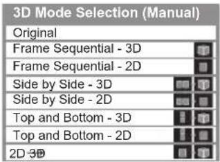 PANASONIC Viera TX-P50VT50J - ■ To change 3D format manually - 3