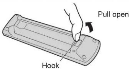 PANASONIC Viera TX-P50C10E - Installing / removing remote's batteries - 1