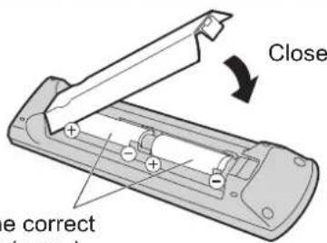 PANASONIC Viera TX-P50C10E - Installing / removing remote's batteries - 2