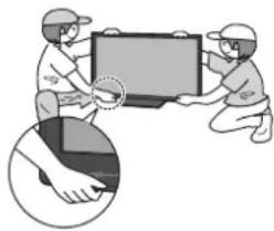 PANASONIC Viera TX-P50C10E - ■The TV is heavy. Handle the TV by 2 or more people. Support as shown to avoid injury by the TV tipping or falling. - 1