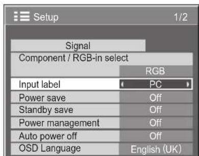 PANASONIC TH-42PWD7ES - Customizing the Input labels - 2