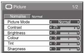 PANASONIC TH-42PWD7ES - On-Screen Menu Displays - 1