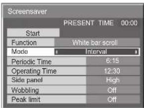 PANASONIC TH-42PWD7ES - Setup of Screensaver Time - 2