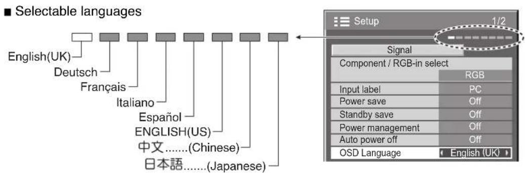 PANASONIC TH-42PWD7ES - Selecting the On-Screen Menu Language - 3