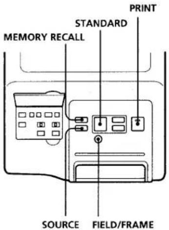 MEMORY RECALL STANDARD PRINT SOURCE FIELD/FRAME