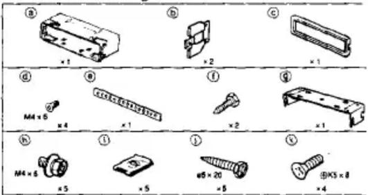 Technische Zeichnung mit sechs verschiedenen Arten von mechanischen Bauteilen, mit beschrifteten Maßen und Schnittansichten.