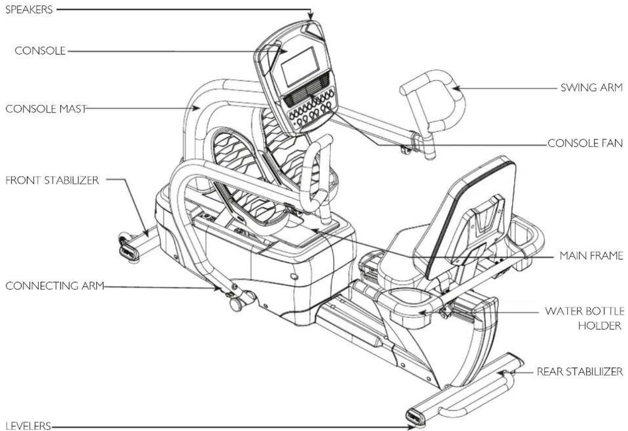 Spirit Fitness CRS800 - PARTS INCLUDED: - 1