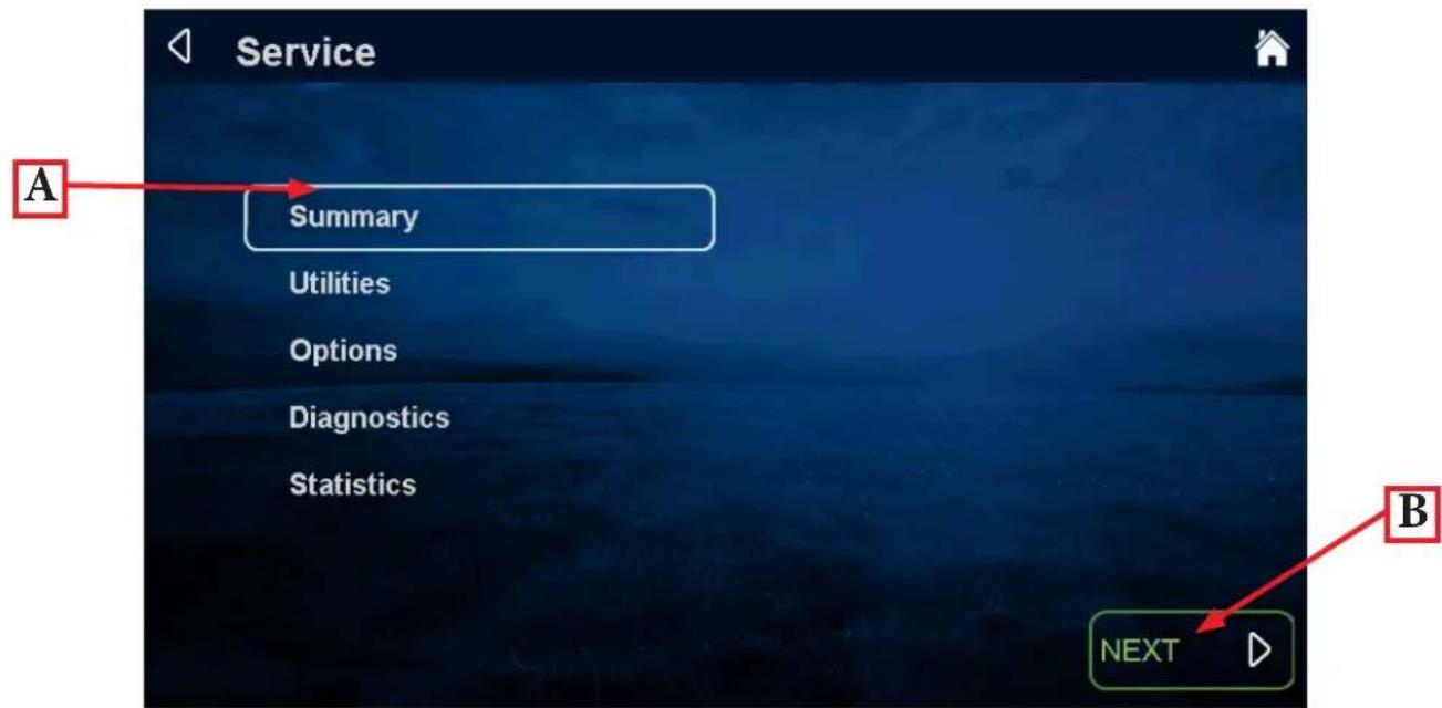 True Performance 800 - Service Menu: - 1