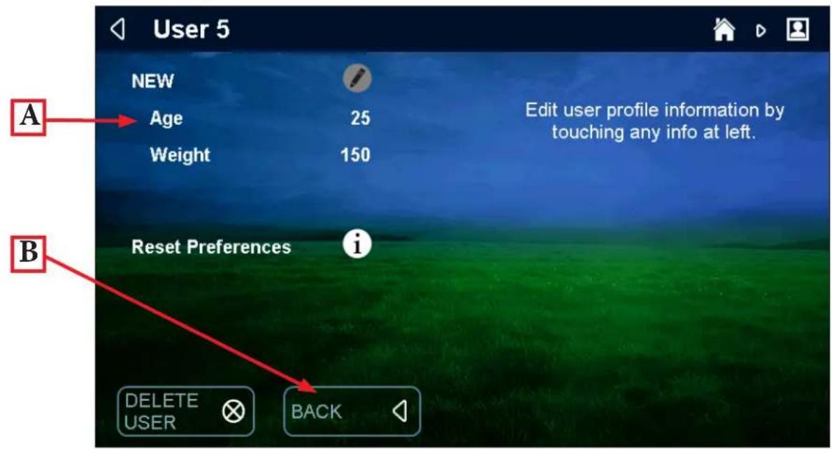 True Performance 800 - Creating a New User: - 1