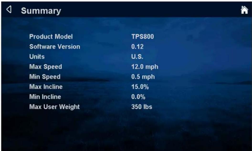 True Performance 800 - Summary Screen: - 1