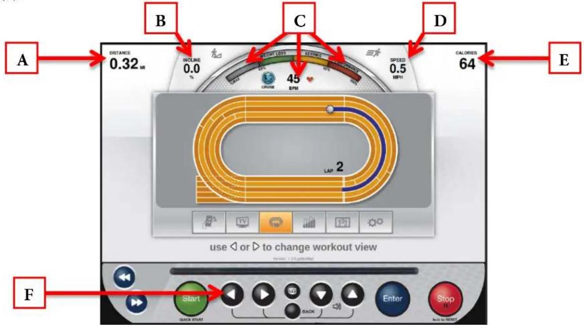 True Excel 900 T - Workout View Screens: - 1