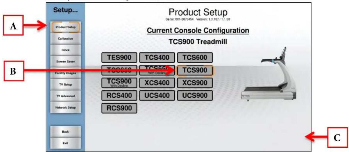 True Excel 900 T - Setup Menu - Product Setup: - 1