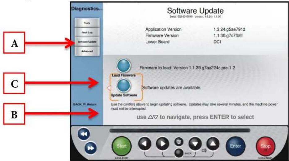 True Excel 900 T - Diagnostics Menu - Software Update (continued): - 1