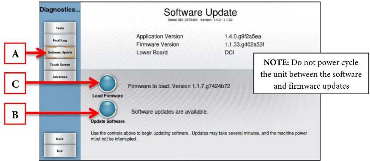 True Excel 900 T - Diagnostics Menu - Software Update (continued): - 1