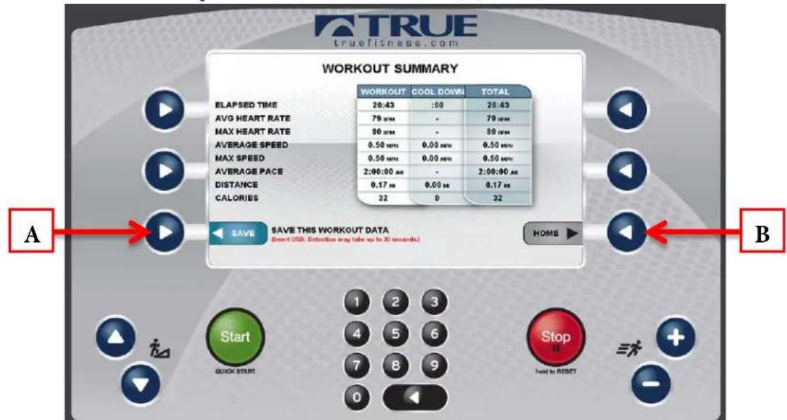 True Excel 900 T - Workout Summary Screen: - 1