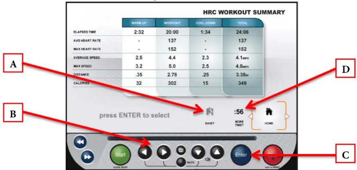 True Excel 900 T - Workout Summary Screen: - 1
