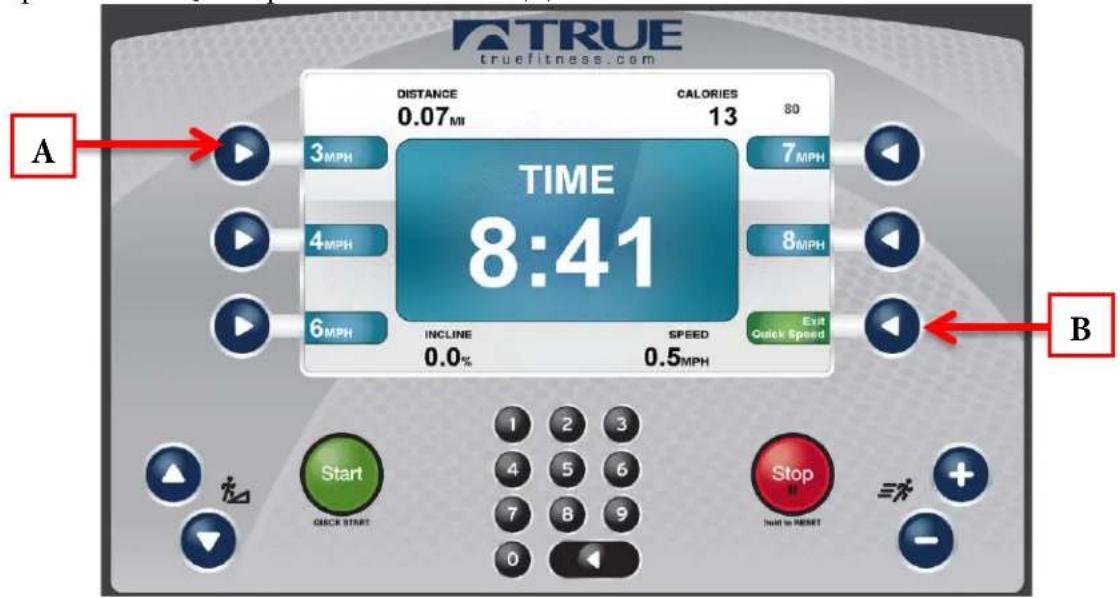 True Excel 900 T - E) Activate Quick Speed: - 1