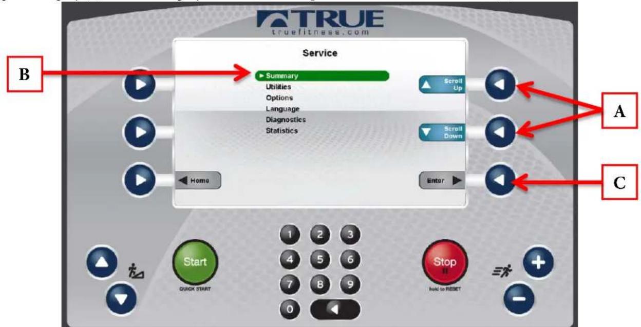 True Excel 900 T - Service Menu: - 1