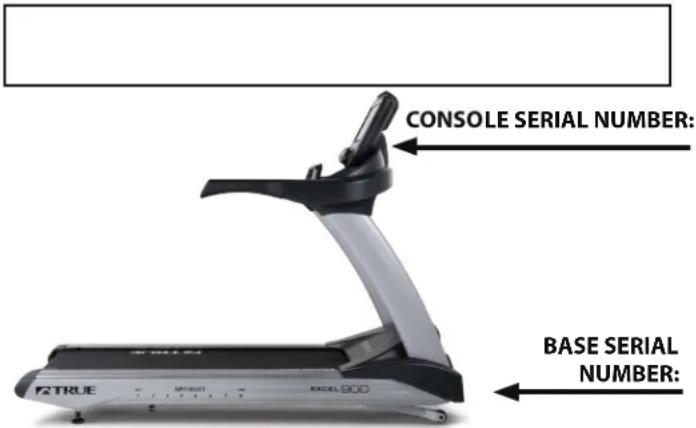 True Excel 900 T - TE900 TREADMILL SERIAL NUMBERS: - 1