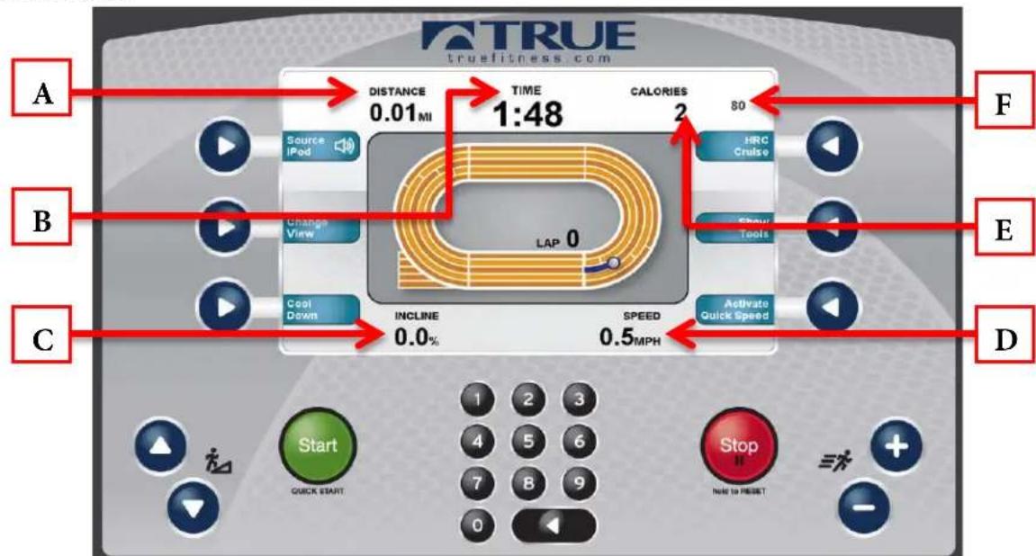 True Excel 900 T - Workout Data Screens: - 1