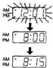 AM PM 12:01 ↓ AM PM 8:00 ↓ AM PM 8:15