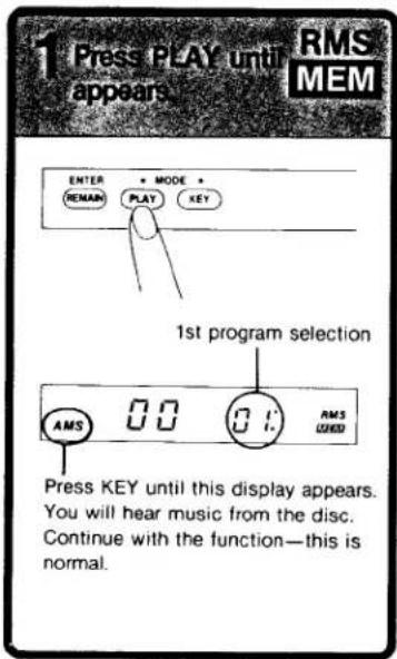 SONY Discman D-2001 - TO CHANGE THE ORDER OF SELECTIONS (RMS, SHUFFLE) - 2