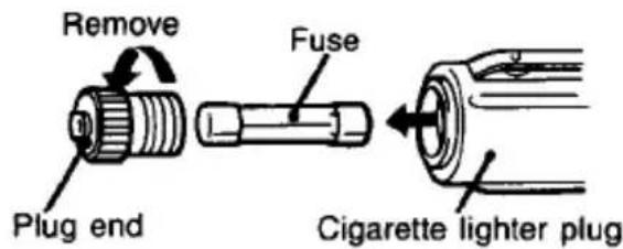 Remove Plug end Fuse Cigarette lighter plug