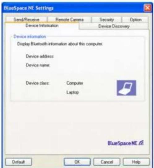 SONY Vaio VGN-S170 - BlueSpace NE Settings - 1