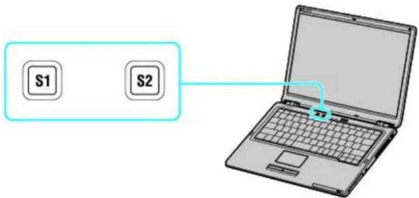 SONY Vaio VGN-S170 - Locating the S1 and S2 buttons - 1