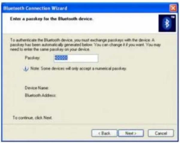 SONY Vaio VGN-S170 - Bluetooth Connection Wizard — Passkey - 1