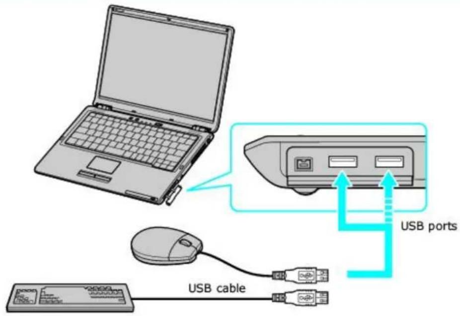 SONY Vaio VGN-S170 - Connecting a USB Mouse or Keyboard - 1