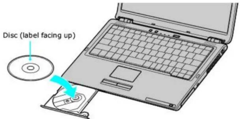 SONY Vaio VGN-S170 - Inserting a Disc - 1