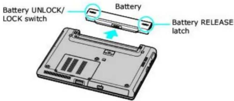 SONY Vaio VGN-S170 - To remove a battery - 1