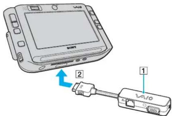 SONY Vaio VGN-UX180P - Connecting the Display/LAN Adapter - 1