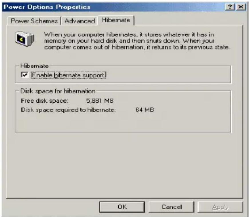 SONY Vaio PCV-LX800 - Click the Hibernate tab. - 1