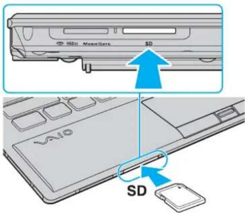 SONY Vaio VPCZ11RGX - To insert an SD memory card - 1