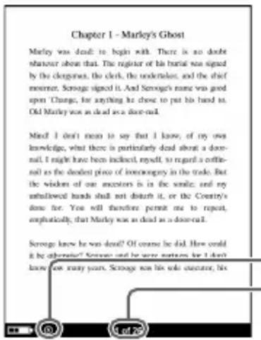 SONY Reader PRS-500 - Operations on the Book page screen - 1
