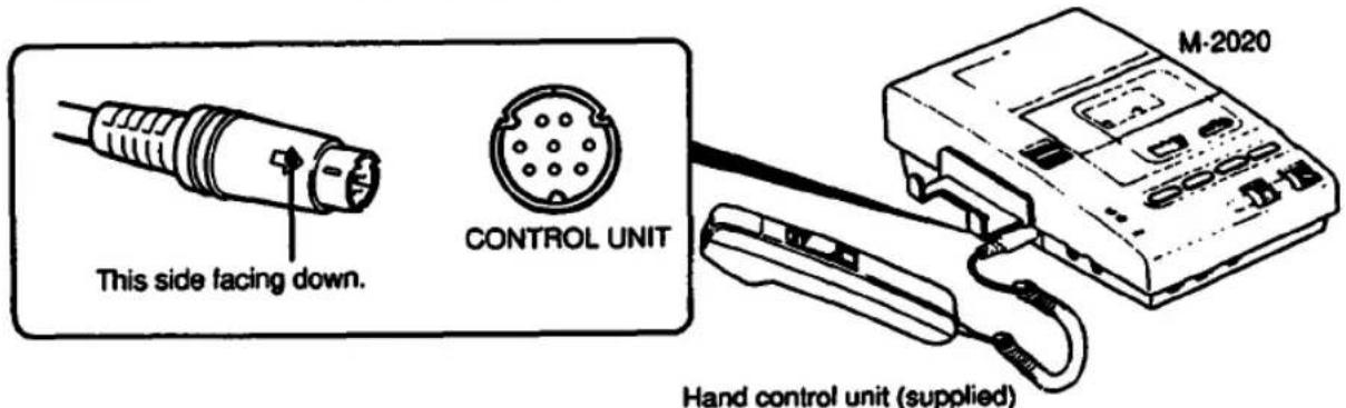 SONY M-2020 - Connecting the Hand Control Unit (supplied) - 1